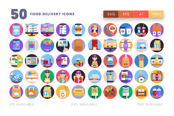 50 Food Delivery Icons