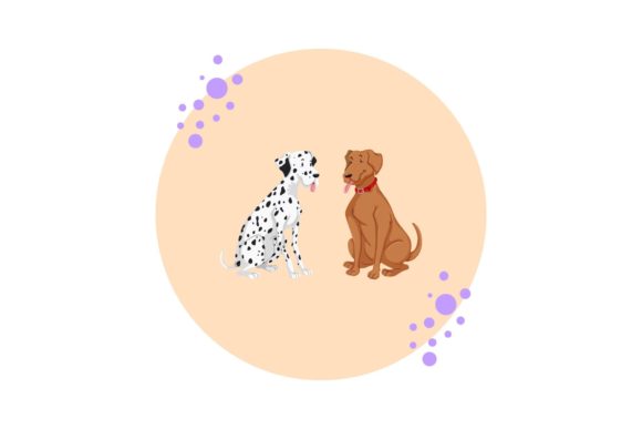 Adorable Little Dog Circle Bubbles