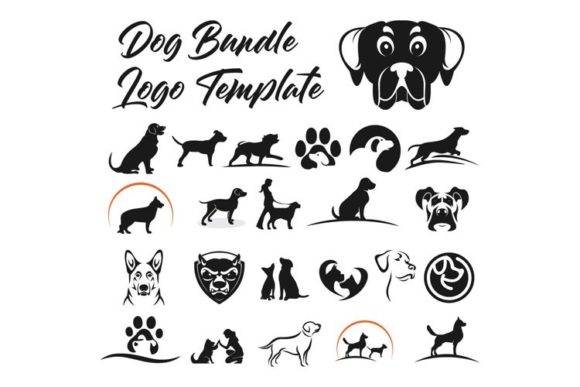 Dog Bundle Logo Vector Template