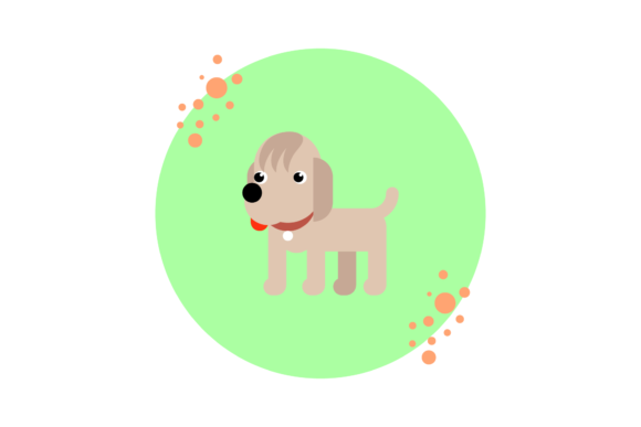 Dog Fun Icons Circle Bubbles Background