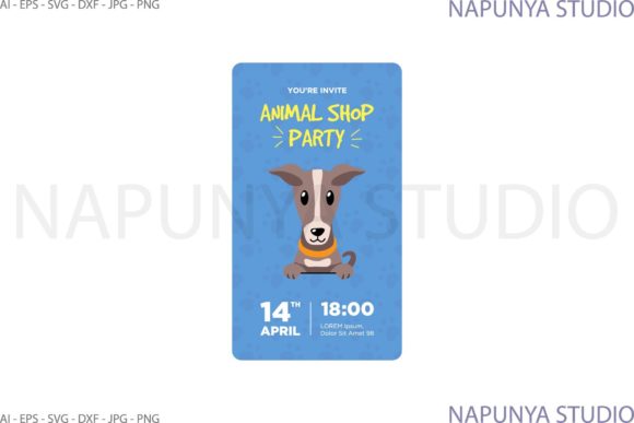 Doggies Party Invitation Card Dog 1