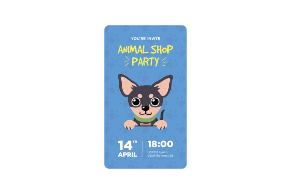Embroidery Design Review: Dog, Invitation Card