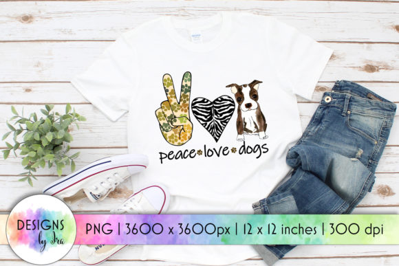 Peace Love Dogs French Bulldog Puppy PNG