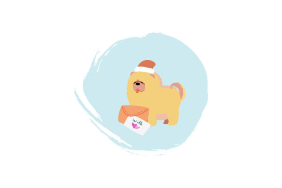 Valentine Dog Love Letter Illustration